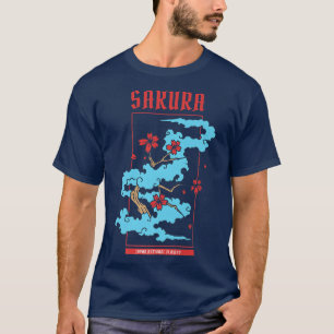 Camiseta Retro de regalo japonés sakura temática florecimie