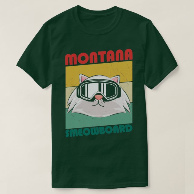 Camiseta Retro de snowboard de Montana (Diseño del anverso)