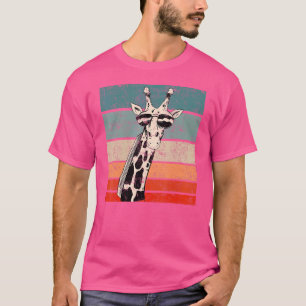 Camiseta Retro de sol vintage Giraffe Fiesta Animal Wildlif