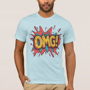 Camiseta Retro de Streetwear de Arte Pop “¡OMG!” d