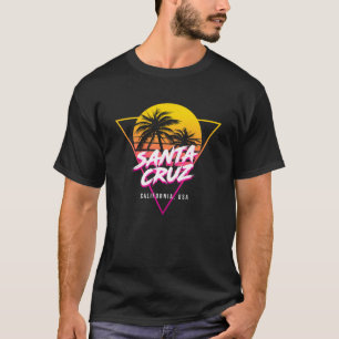 Camiseta Retro de Surfing de Santa Cruz California Palm Tre