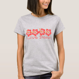 Camiseta Retro de surfista Hawai Coral Hibiscus "Pono vivo"