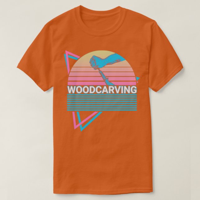Camiseta Retro de tallado de madera (Diseño del anverso)