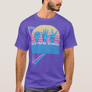 Camiseta Retro de tijeras de papel de rock
