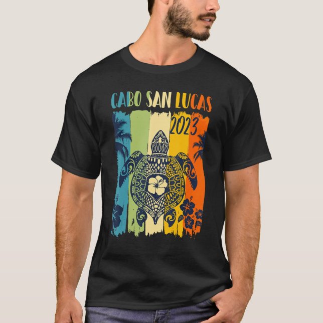 Camiseta Retro de tortuga marina Cabo San Lucas Familia Méx (Anverso)