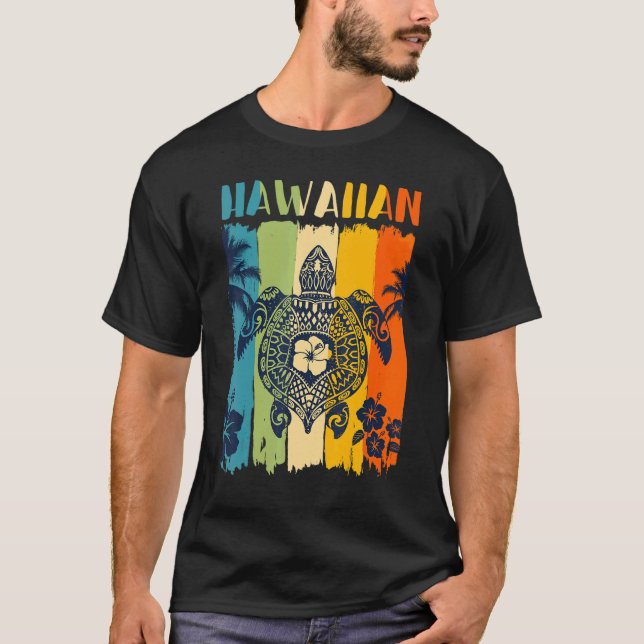 Camiseta Retro de tortuga marina Hawaii Familia de coincide (Anverso)