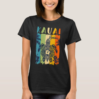 Camiseta Retro de tortuga marina Kauai Hawaii Familia Vaca