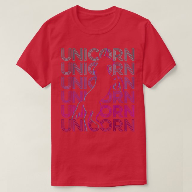 Camiseta Retro de unicornio  (Diseño del anverso)