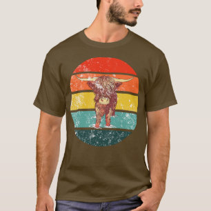 Camiseta Retro de vaca Highland de Escocia