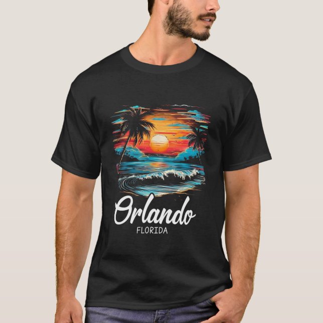 Camiseta Retro de vacaciones familiares al atardecer Florid (Anverso)