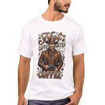 Camiseta Retro de Vaquero de Café Caliente Con Caf