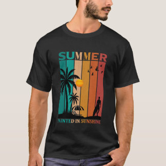Camiseta Retro de Verano Pintada en Sol