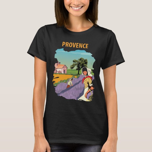 Camiseta Retro de Viaje a la Lavanda de Provenza F (Anverso)