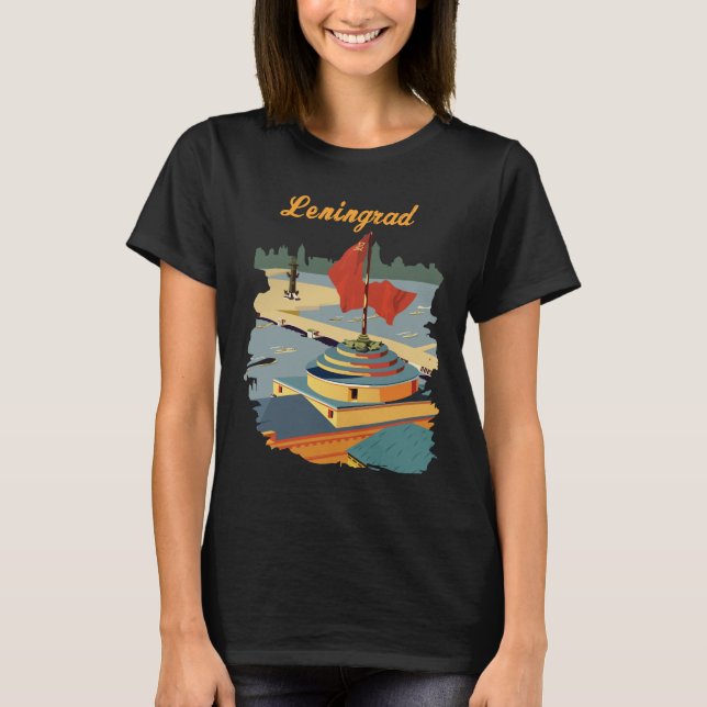 Camiseta Retro de Viaje a Leningrado Rusia (Anverso)