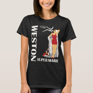 Camiseta Retro de Viaje a Weston Super Mare Beach
