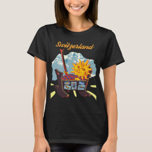 Camiseta retro de viaje al sol de invierno de Suiz