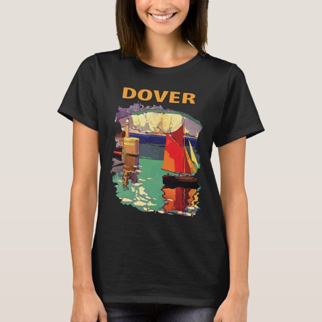 Camiseta retro de viaje Dover Inglaterra Acantilad (Anverso)