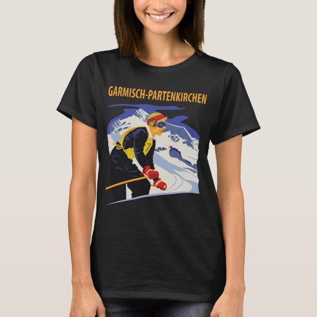 Camiseta Retro de Viaje Garmisch Partenkirchen (Anverso)
