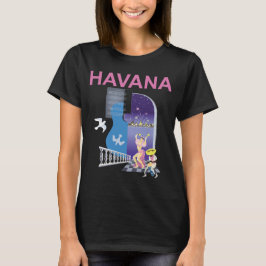 Camiseta Retro de Viaje Nocturno a La Habana Cuba