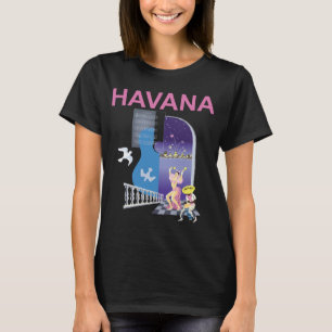 Camiseta Retro de Viaje Nocturno a La Habana Cuba