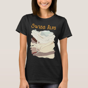 Camiseta Retro de Viaje Picos Nevados Alpes Suizos