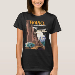 Camiseta Retro de Viaje por Francia en Coche