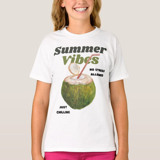 Camiseta Retro de vibraciones de verano (Anverso)