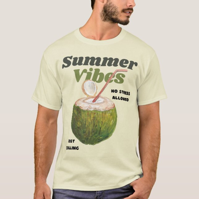 Camiseta Retro de vibraciones de verano (Anverso)