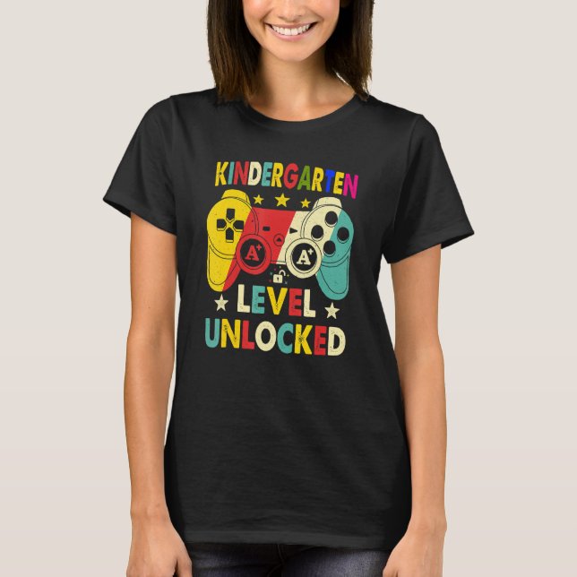 Camiseta Retro de videojuego sin bloquear de nivel de kinde (Anverso)