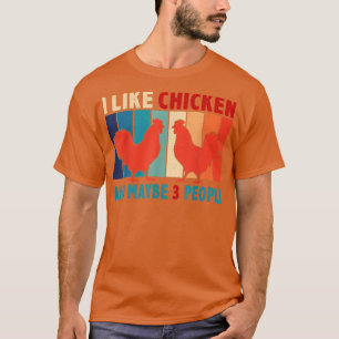 Camiseta Retro De Vintage Me Gustan Los Pollos Y Quizá 3 Pe