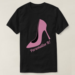 Camiseta Retro de zapatos de tacón de tacón alto rosado