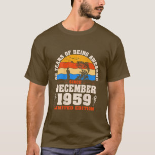 Camiseta Retro December 1959 63 Year Old Fishing Lover 63rd