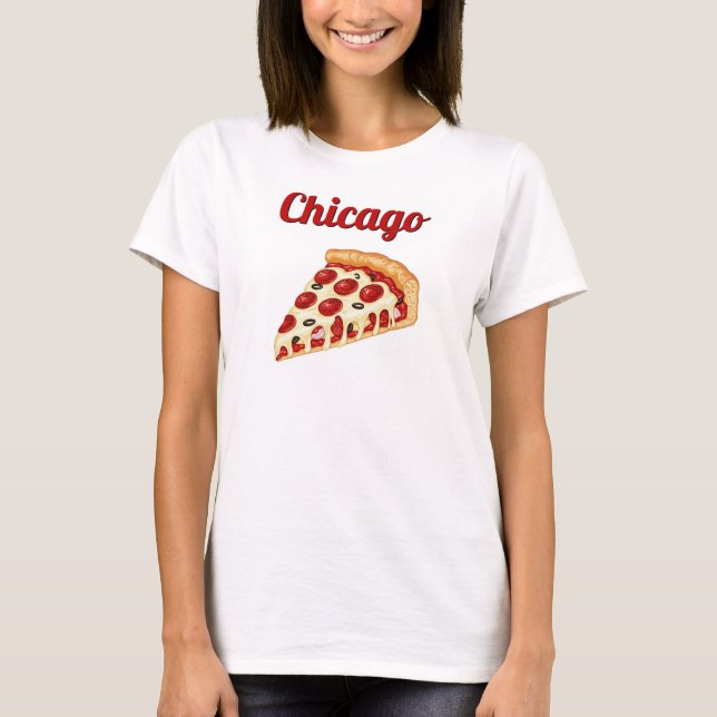 Camiseta Retro Deep Dish Pizza de Chicago (Anverso)