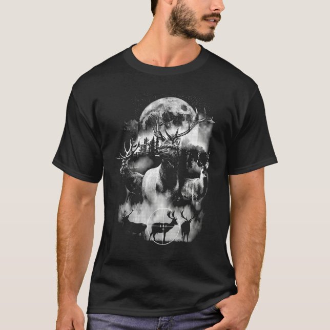 Camiseta Retro Deer Hunting Outdoor Hunter Graphic (Anverso)