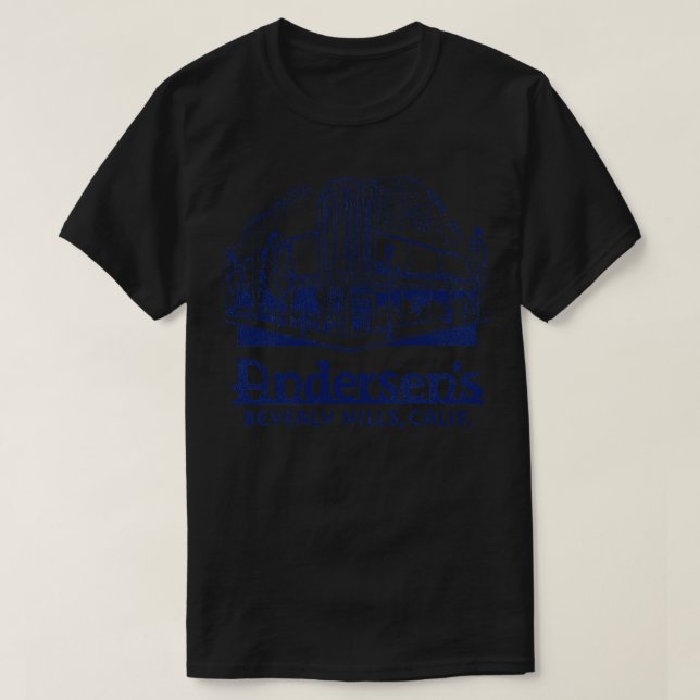 Camiseta Retro Defunct Andersens Restaurant Beverly Hills (Diseño del anverso)