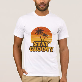 Camiseta Retro del Atardecer Mantén la Groovía
