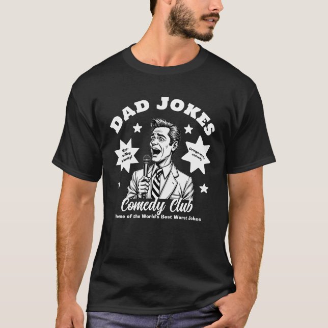Camiseta retro del club de comedia de papá Chistes (Anverso)