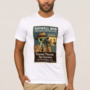 Camiseta Retro del detective privado Roswell Aliens de los 