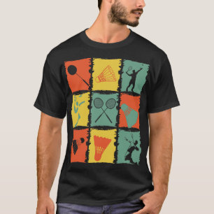 Camiseta Retro del jugador de Badminton