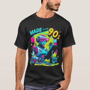Camiseta retro del Neon Robot Designer de los años
