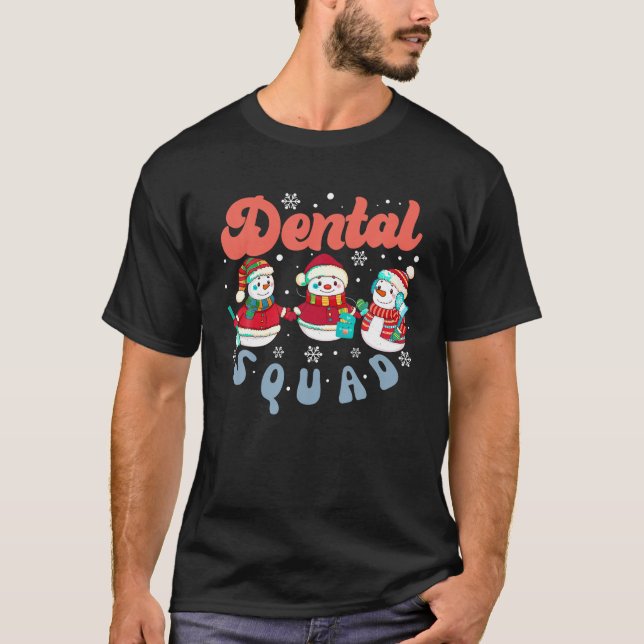 Camiseta Retro Dental Squad Dientes divertidos Santa Claus  (Anverso)