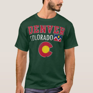 Camiseta Retro Denver Colorado Bandera Vintage Fade