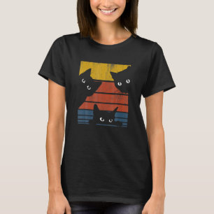 Camiseta Retro Desi Tres Gatos Animales Negros Vintage Muje