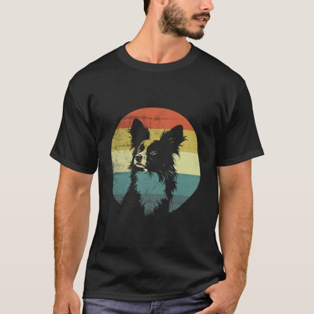 Camiseta Retro Design Papillon Dog (Anverso)