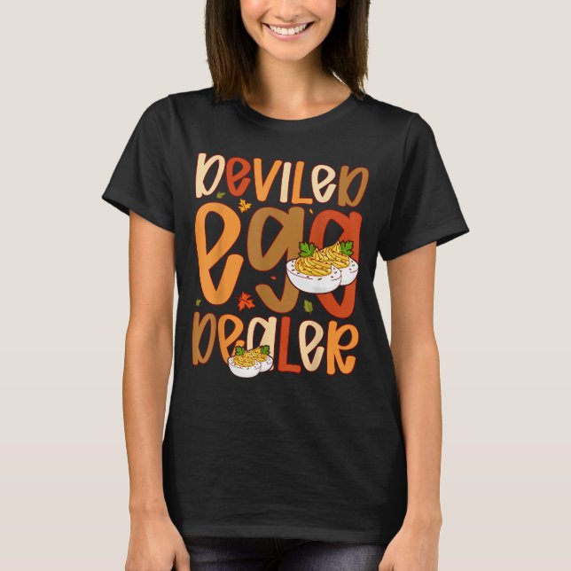 Camiseta Retro Deviled Egg Er Thanksgiving Dinner Funny  (Anverso)