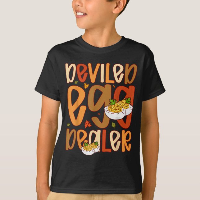 Camiseta Retro Deviled Egg Er Thanksgiving Dinner Funny  (Anverso)