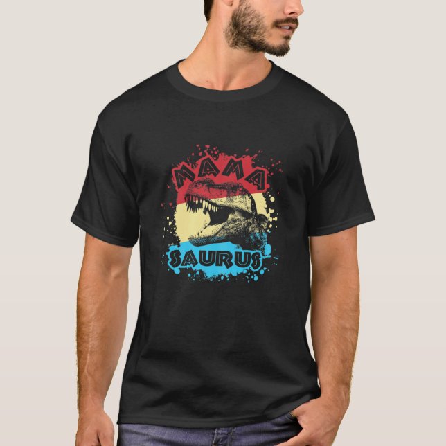 Camiseta Retro Día de la Madre Cumpleaños Mamasaurus Dinosa (Anverso)