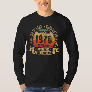 Camiseta Retro diciembre 1970 52º cumpleaños 52 años Awe