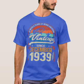 Camiseta Retro Diciembre de 1939 Pescador de 83 años de eda