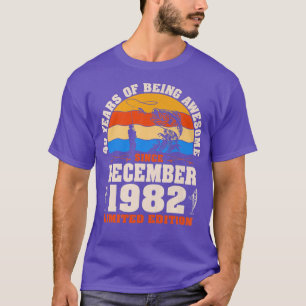 Camiseta Retro Diciembre de 1982 40 años de edad Pescador L